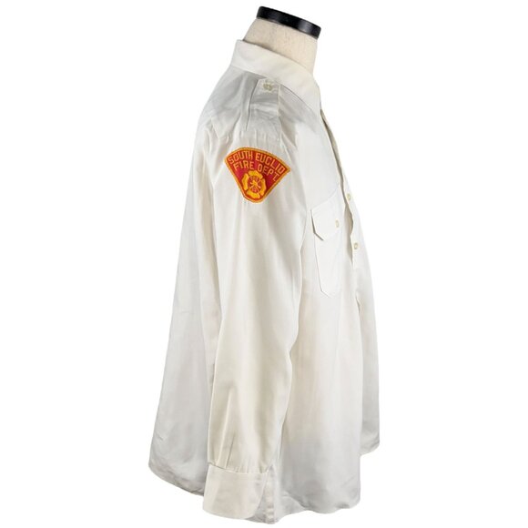 Vintage South Euclid Fire Department 70's XL White Button Down Uniform Shirt - Picture 4 of 13